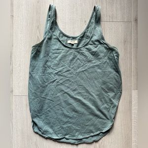 Madewell Scoop Neck High Split Side Teal Green Tank Size Medium